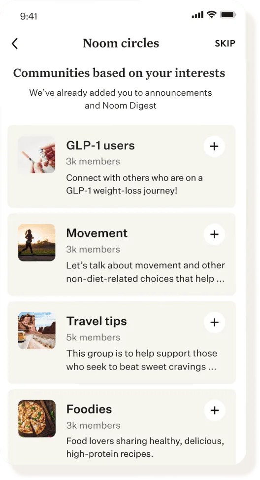 community mobile screen